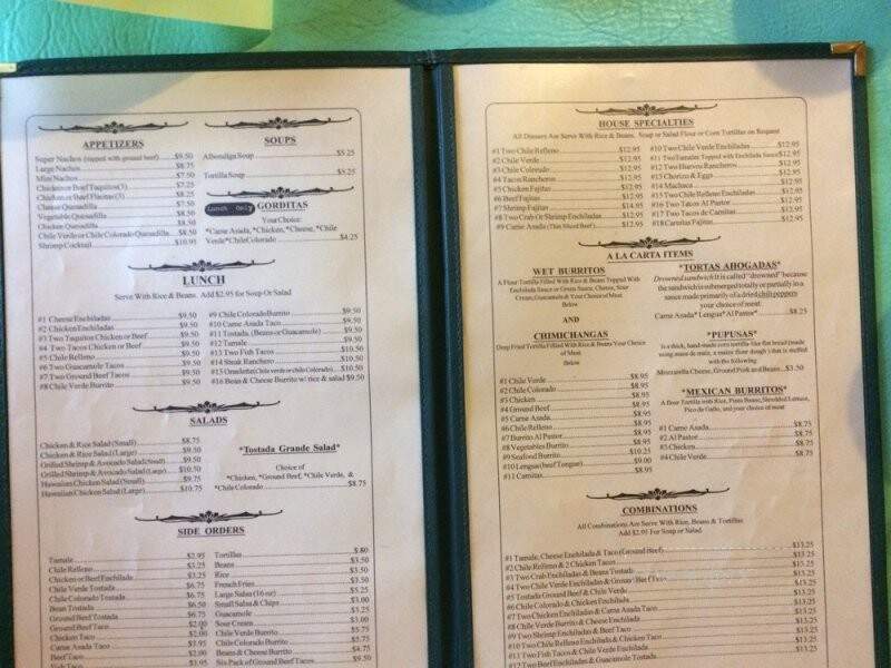 Touch Of Mexico - Templeton, CA menu_pic