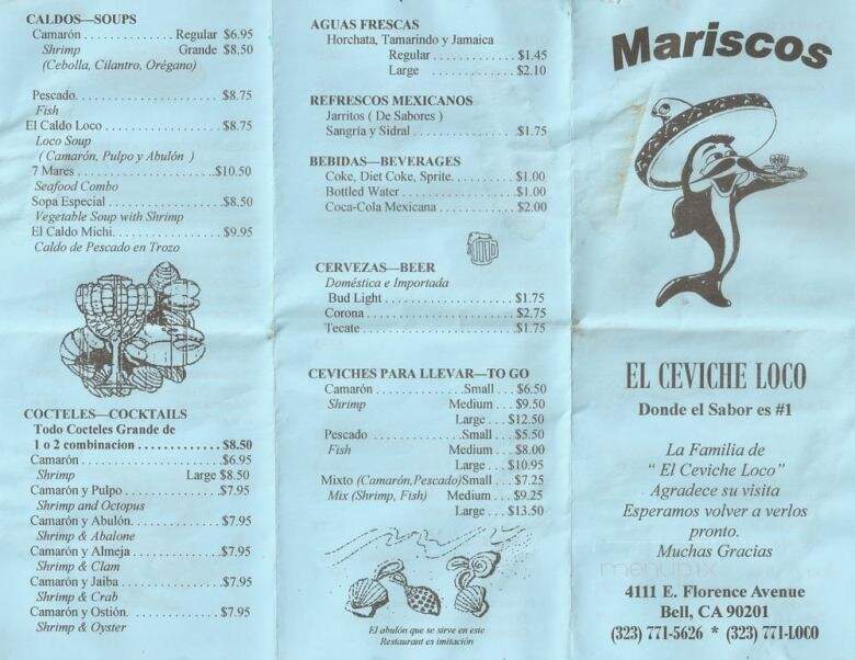 El Ceviche Loco - Bell, CA menu_pic