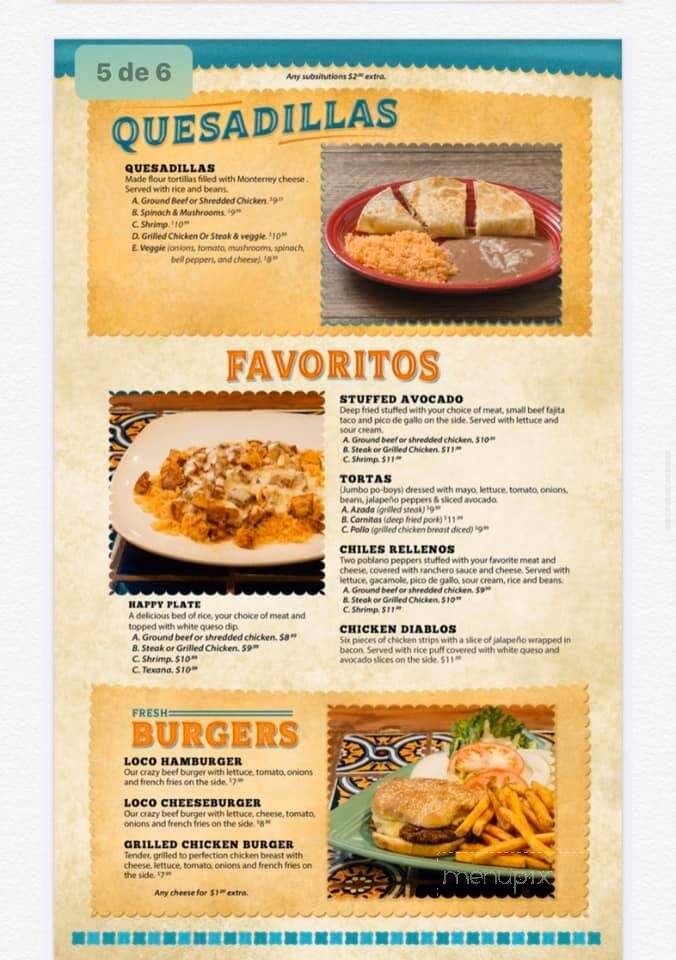 Juan Tequilas - Waveland, MS menu_pic