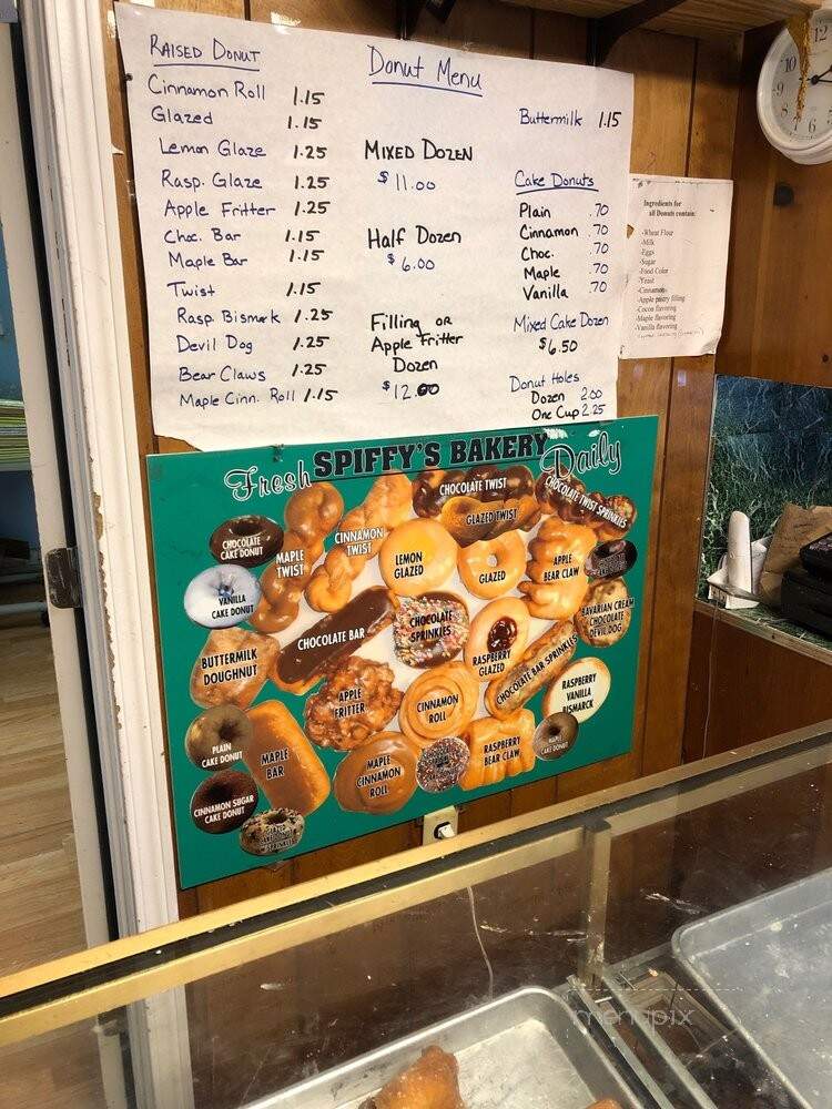 Spiffy's Bakery - Napavine, WA menu_pic