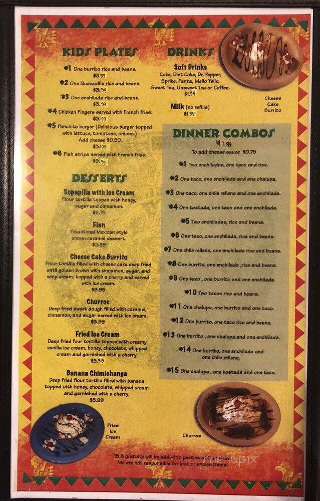 Los Panchos - Pikeville, TN menu_pic