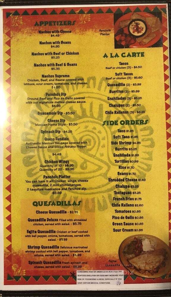 Los Panchos - Pikeville, TN menu_pic