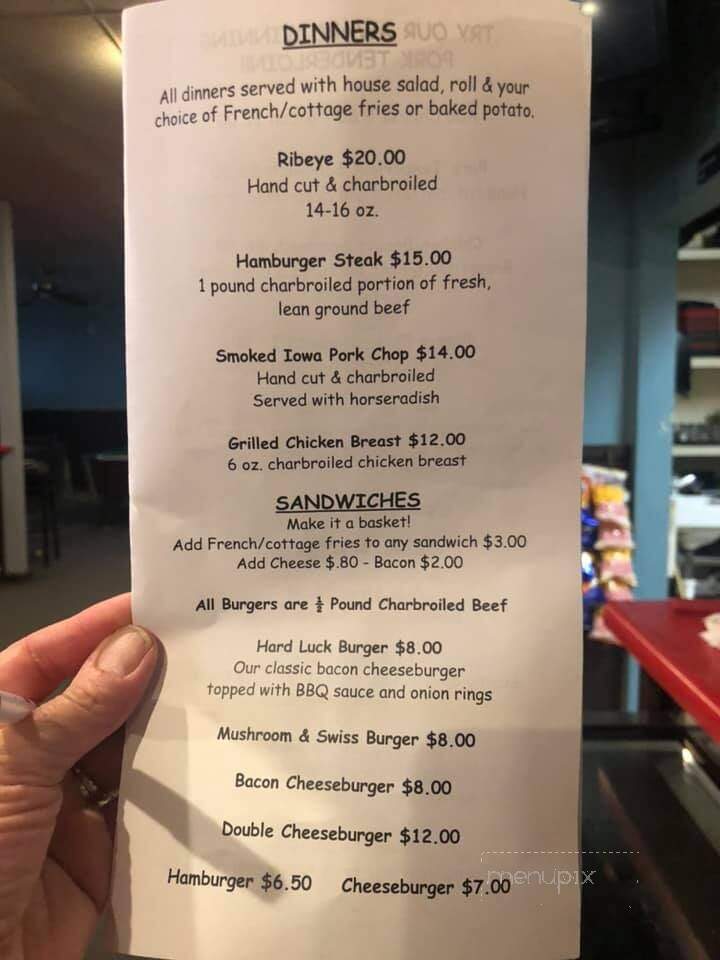 Hard Luck Cafe - Kalona, IA menu_pic