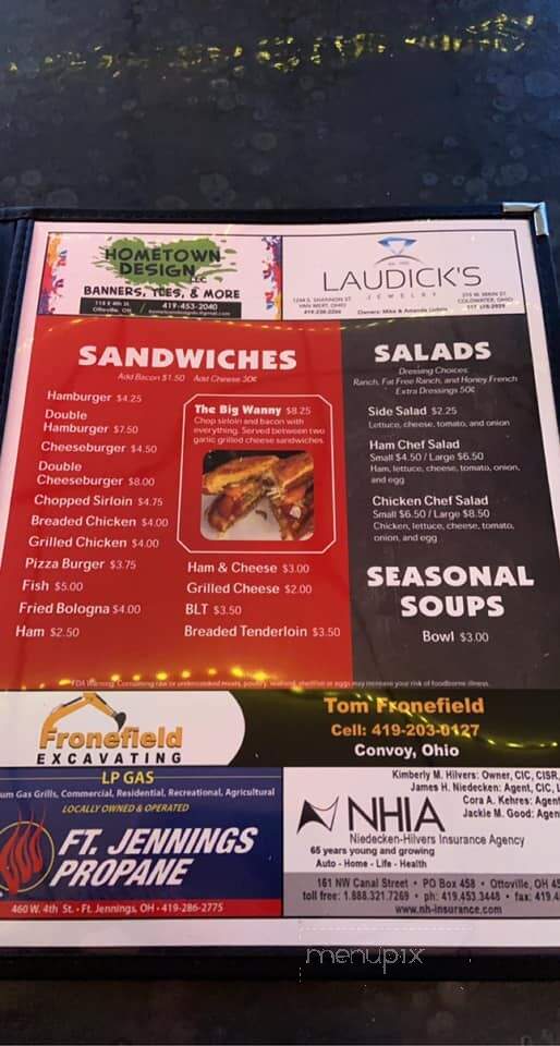Wannemacher's Tavern - Ottoville, OH menu_pic