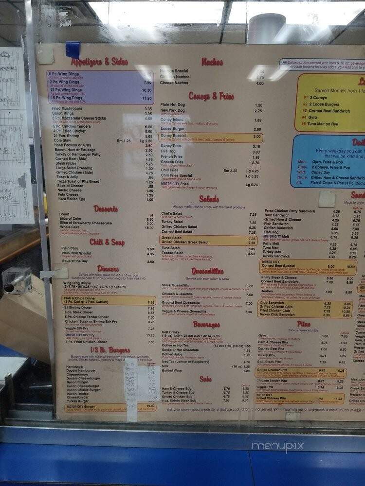 Motor City Coney Island Restaurant - Detroit, MI menu_pic