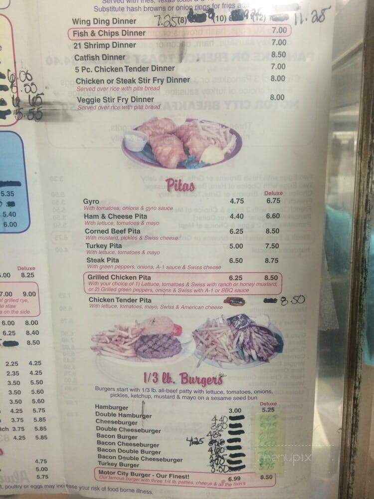 Motor City Coney Island Restaurant - Detroit, MI menu_pic