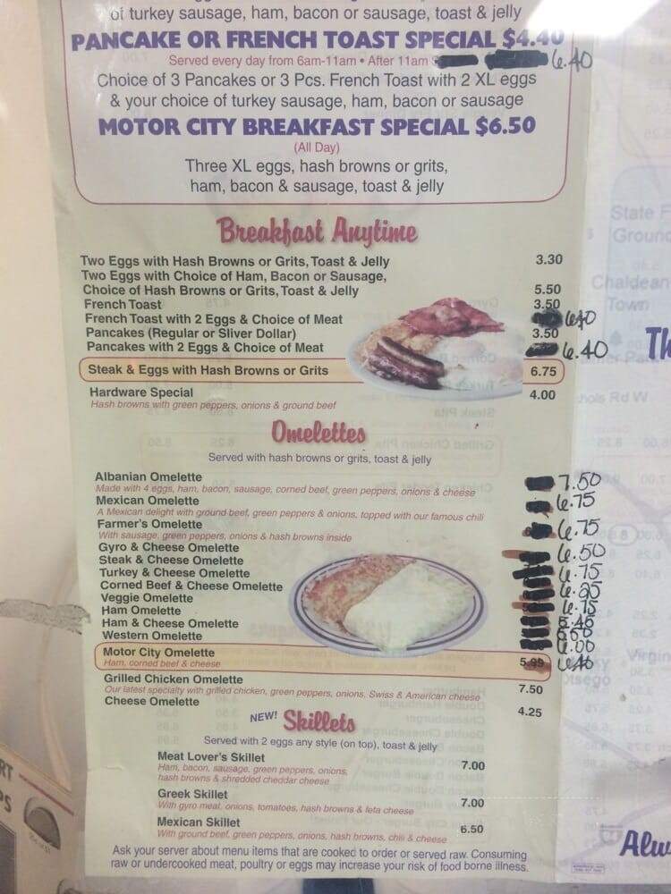 Motor City Coney Island Restaurant - Detroit, MI menu_pic