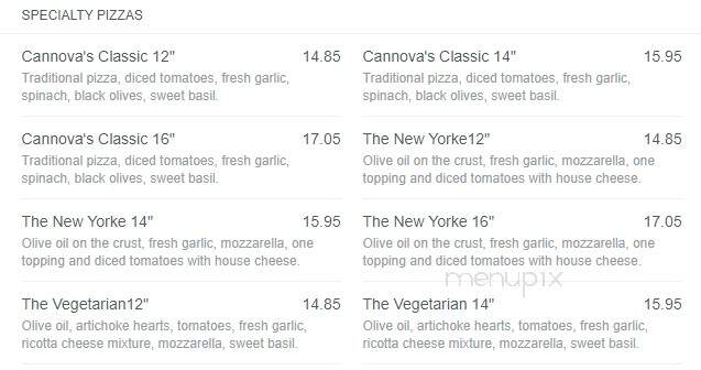 Cannova's Pizza - Freeport, IL menu_pic