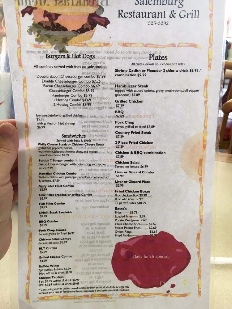 Salemburg Grill - Salemburg, NC menu_pic