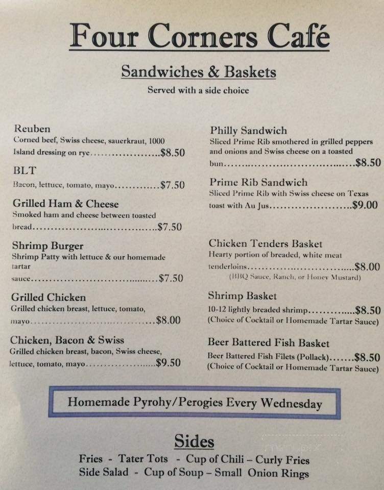 Four Corners Cafe - Fairfield, ND menu_pic