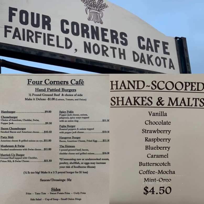 Four Corners Cafe - Fairfield, ND menu_pic