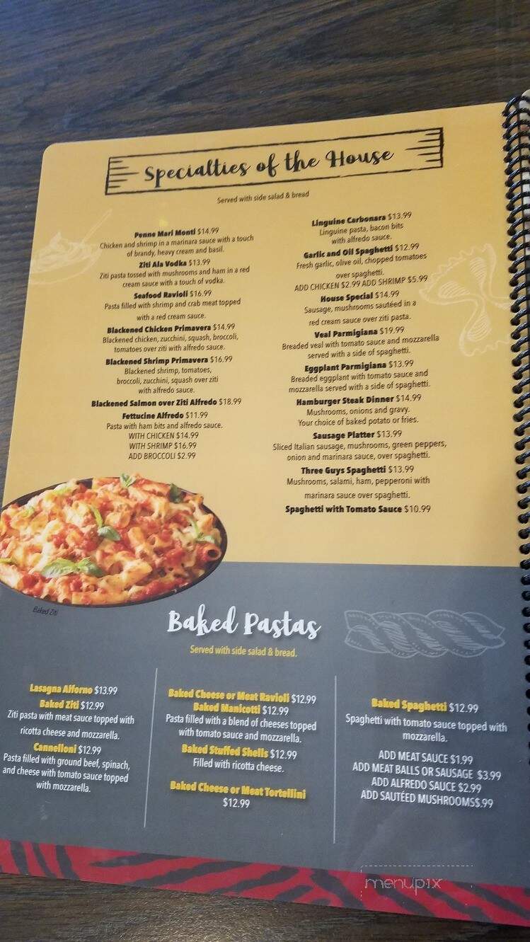 Three Guys Italian Restaurant - Franklin, VA menu_pic