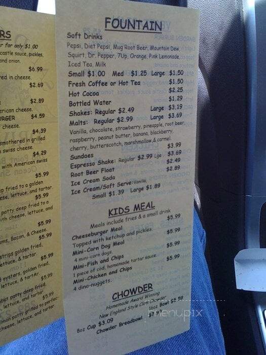 Sand Castle Drive In - Ocean Shores, WA menu_pic