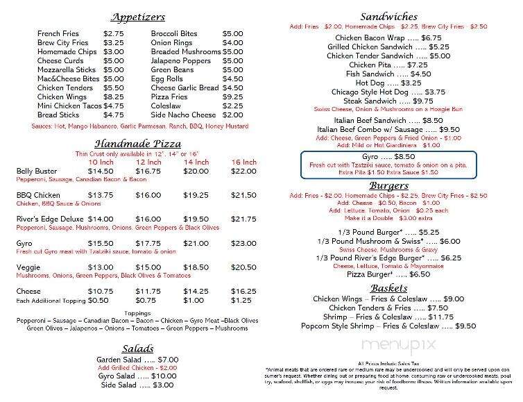 Jeff's Rivers Edge - Montello, WI menu_pic