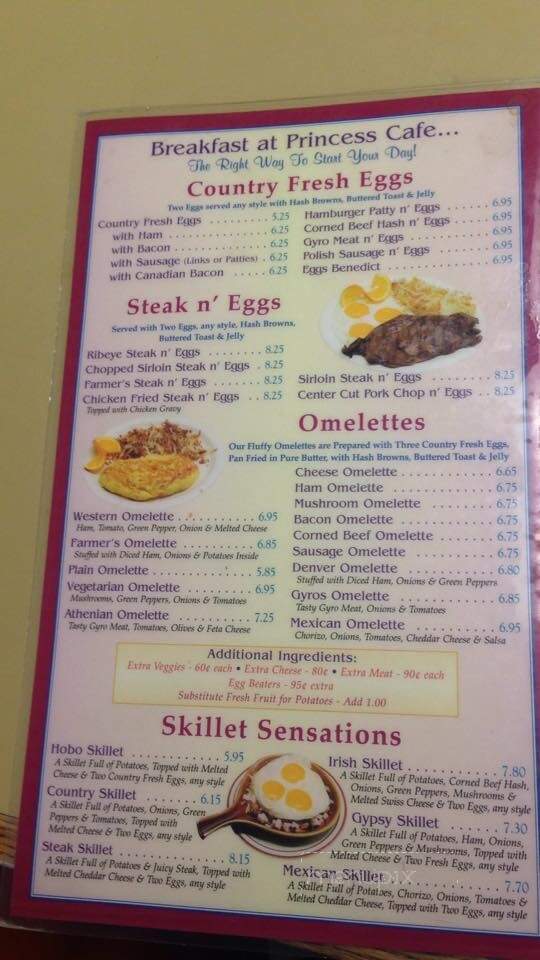 Princess Cafe - East Troy, WI menu_pic