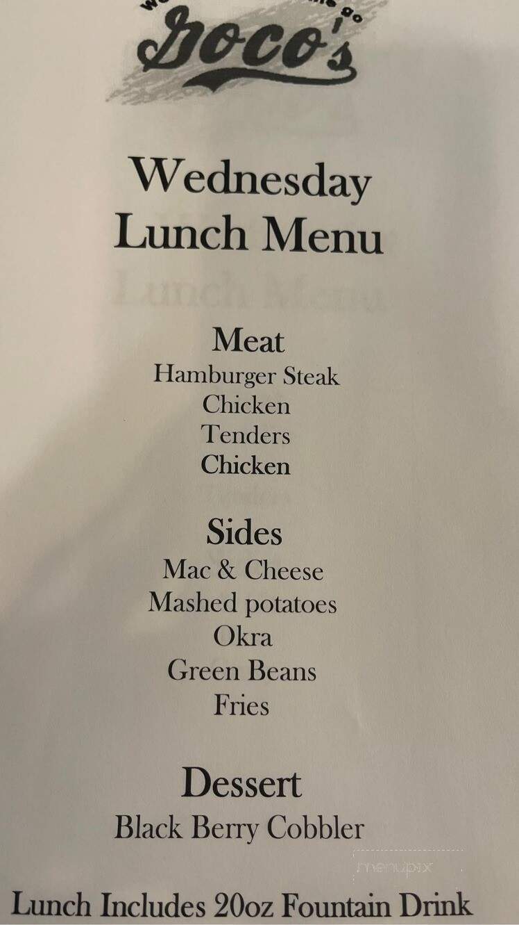 Goco's - Butler, AL menu_pic