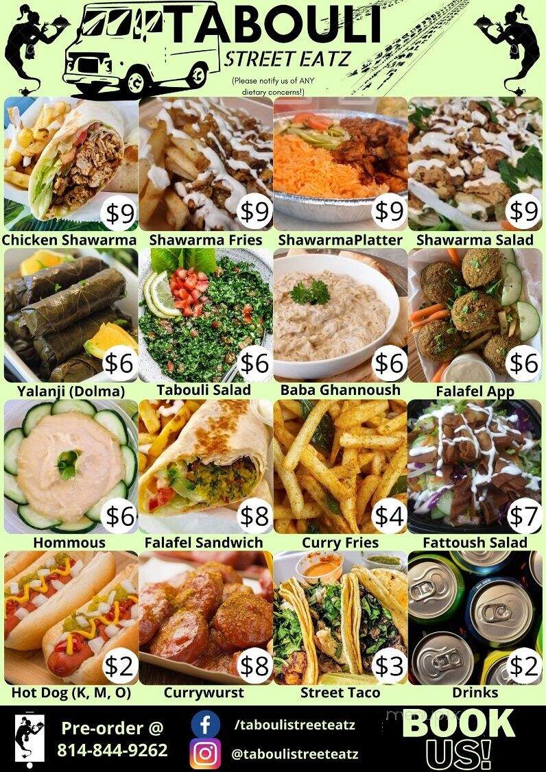 Tabouli - Warren, PA menu_pic