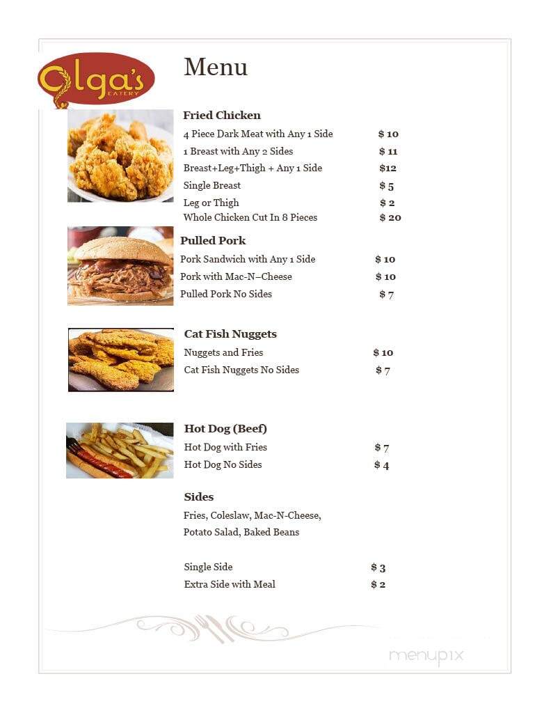 Olga's Eatery - Bailey, CO menu_pic