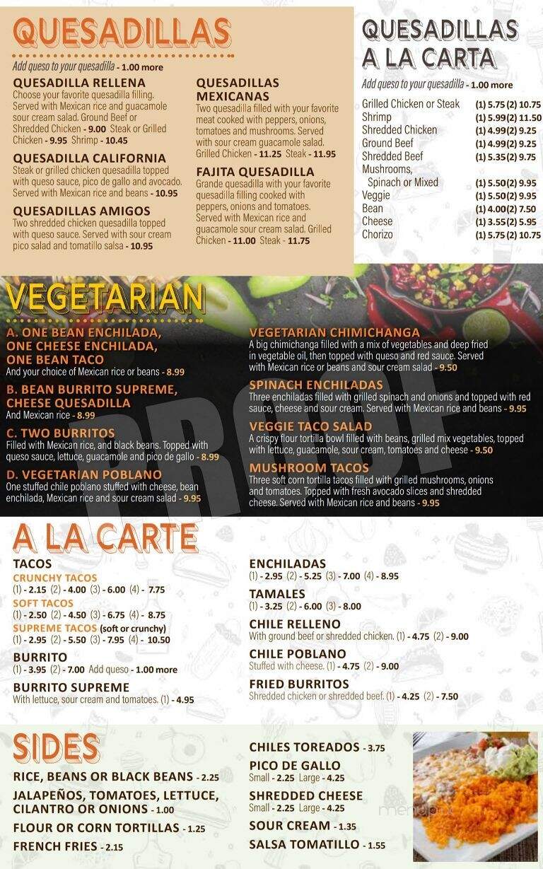 Pedro's Mexican Grill - Summerville, SC menu_pic