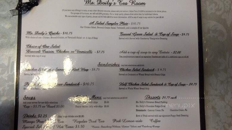 Miss Doily's Tea Room - Crowley, TX menu_pic