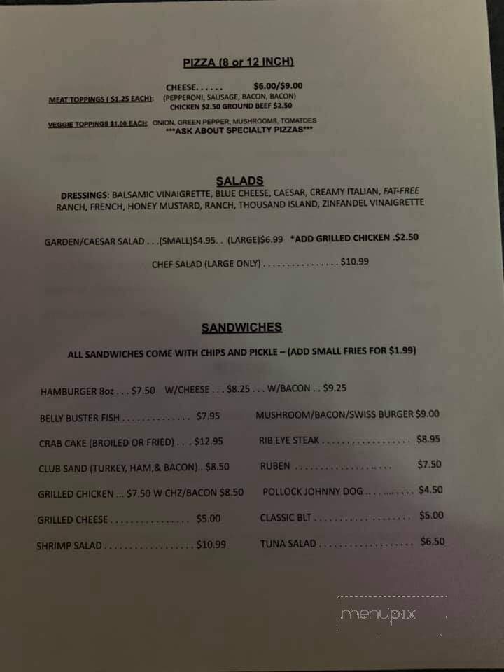 The DugOut Bar and Grill - White Marsh, MD menu_pic