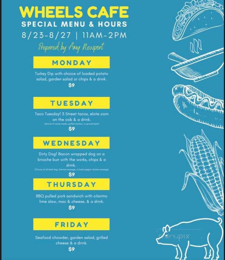 Wheels Cafe - Eugene, OR menu_pic