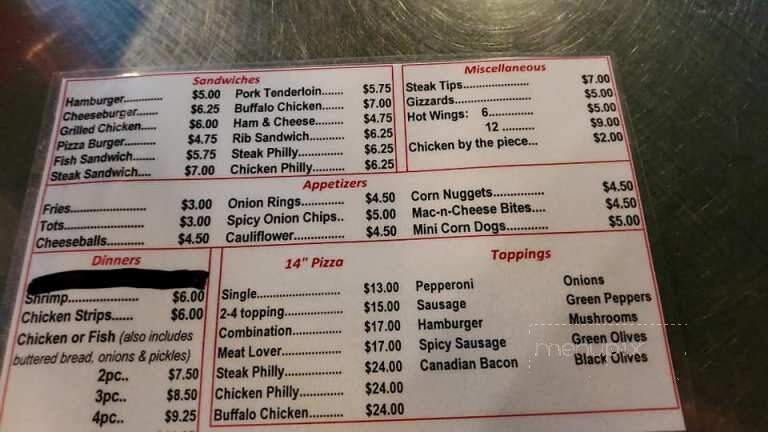 Bonanza Bar - Homer, NE menu_pic