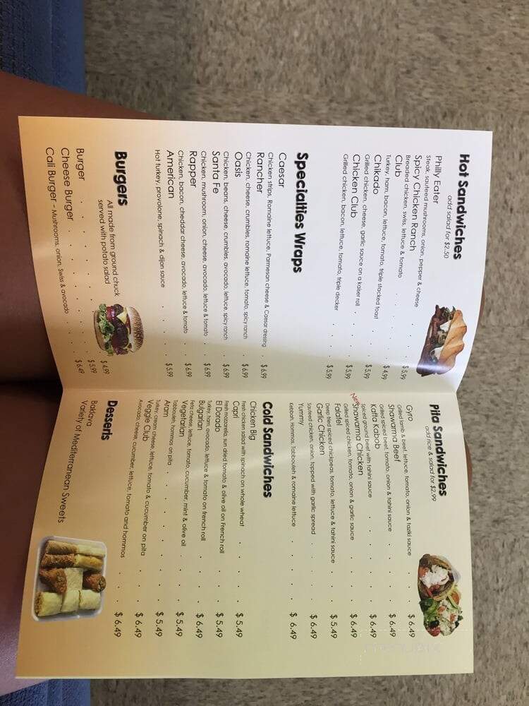 Oasis Mediterranean Deli and Grill - Cocoa, FL menu_pic