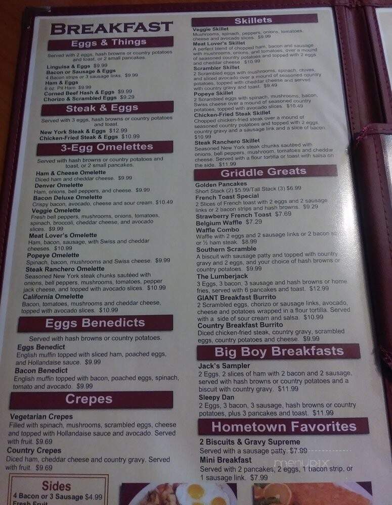 Jack's Family Restaurant - Los Molinos, CA menu_pic