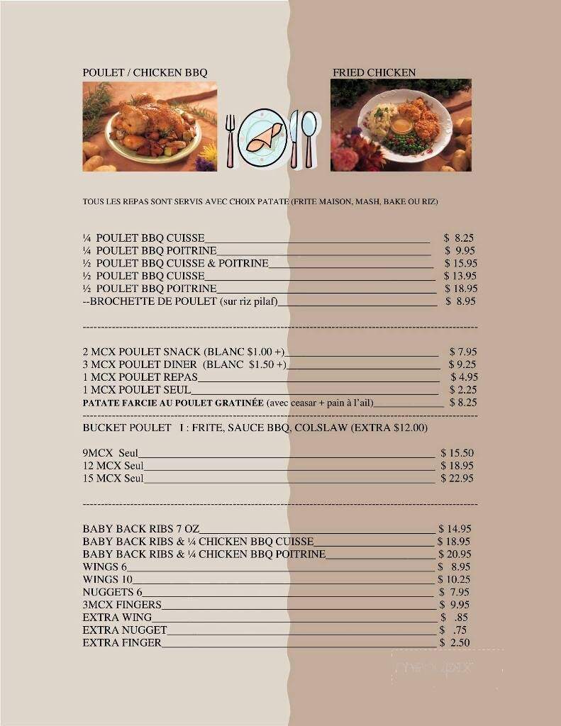 Resto la Bonne Assiette - Sainte Anne-De-Madawaska, NB menu_pic