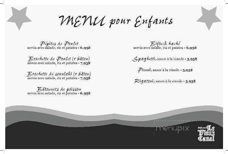 Restaurant Le Vieux Canal - Sainte-Catherine, QC menu_pic
