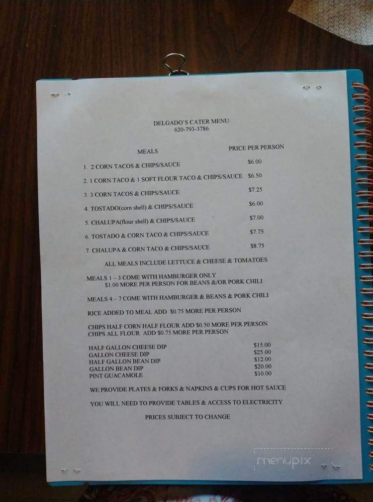 Delgados - Great Bend, KS menu_pic