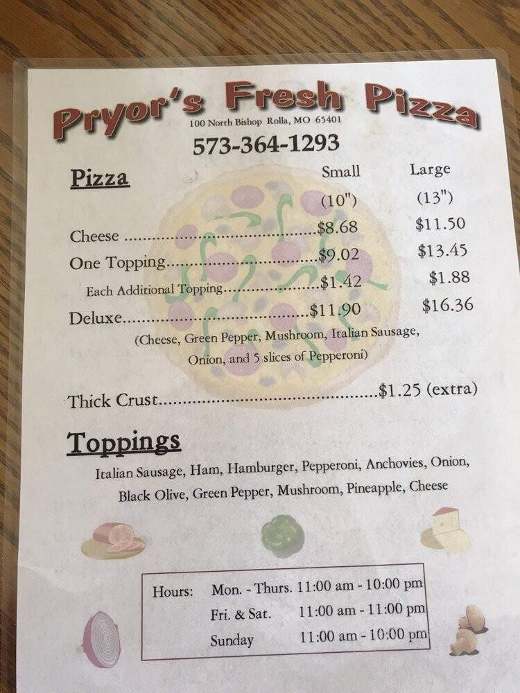 Pryor's Fresh Pizza - Rolla, MO