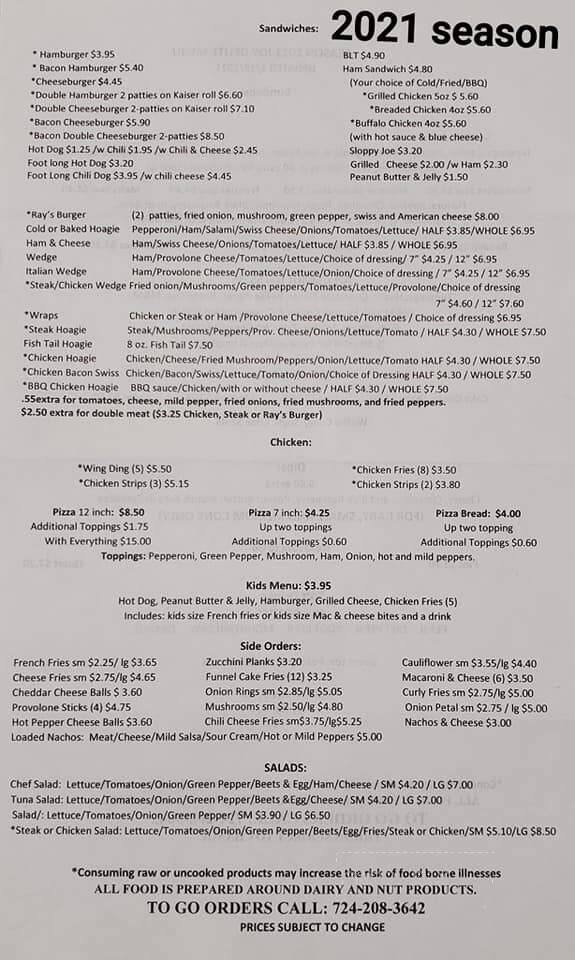 Joy Delite - Markleysburg, PA menu_pic