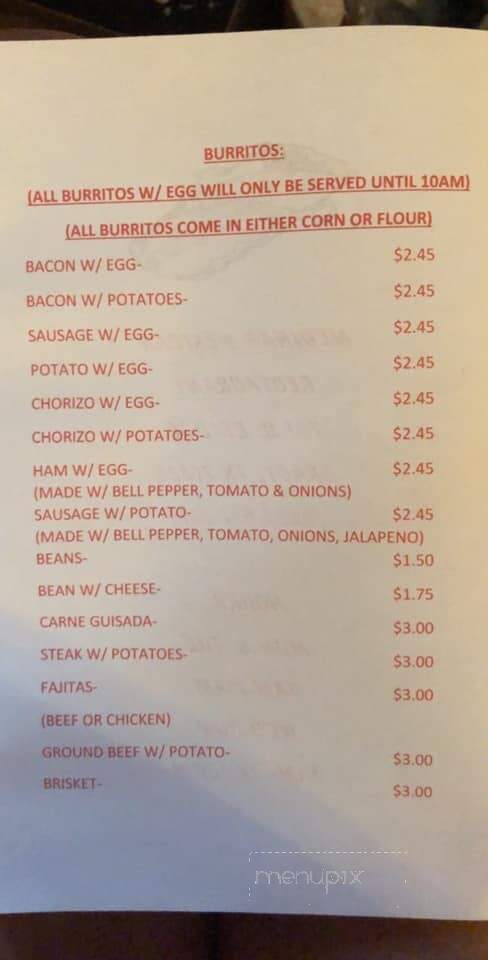 Medina's Restaurant - Brady, TX menu_pic