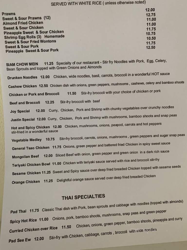 Bamboo Shoot - Ephrata, WA menu_pic