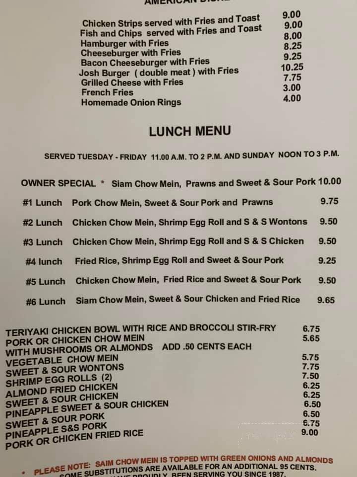 Bamboo Shoot - Ephrata, WA menu_pic