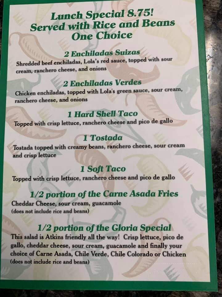 Lola's Kitchen - Barstow, CA menu_pic