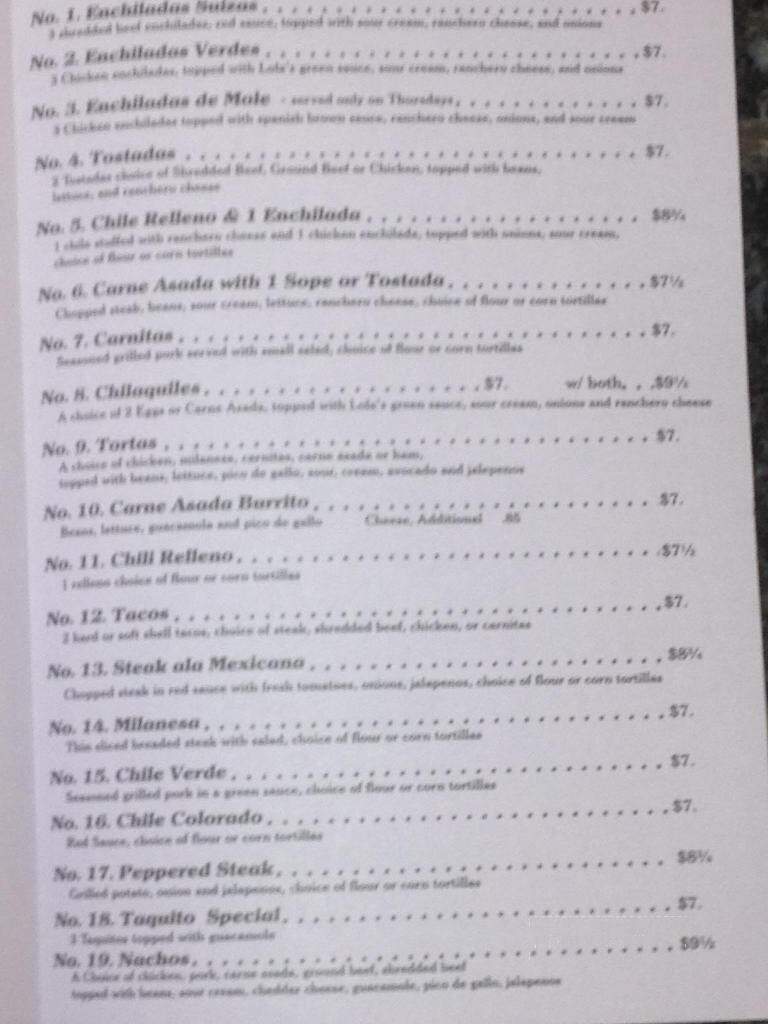 Lola's Kitchen - Barstow, CA menu_pic
