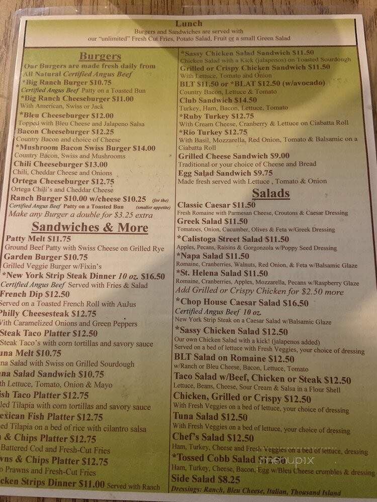 Little Cowpoke Cafe - Middletown, CA menu_pic