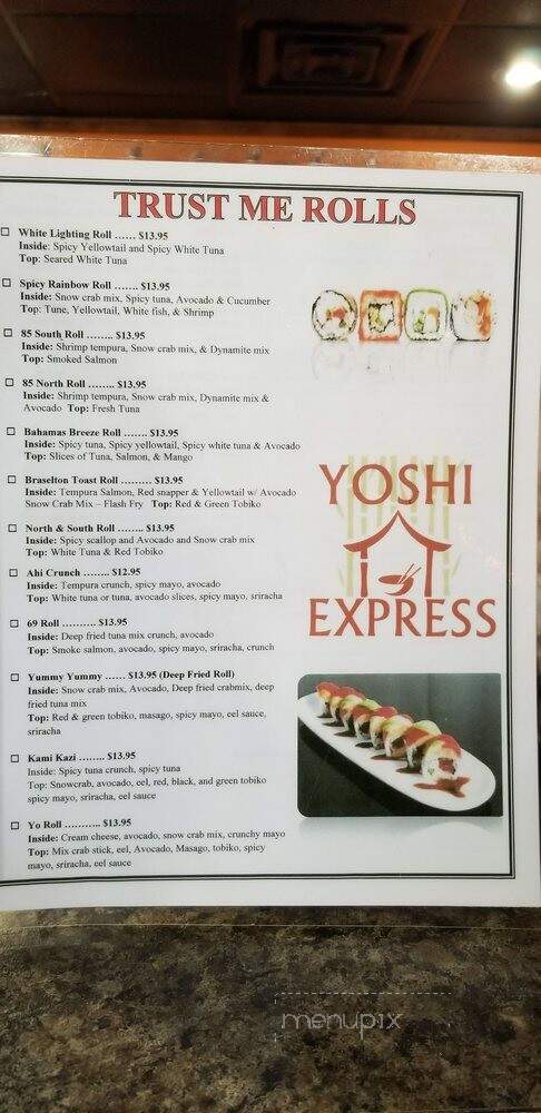 Yoshi Express - Cleveland, GA menu_pic
