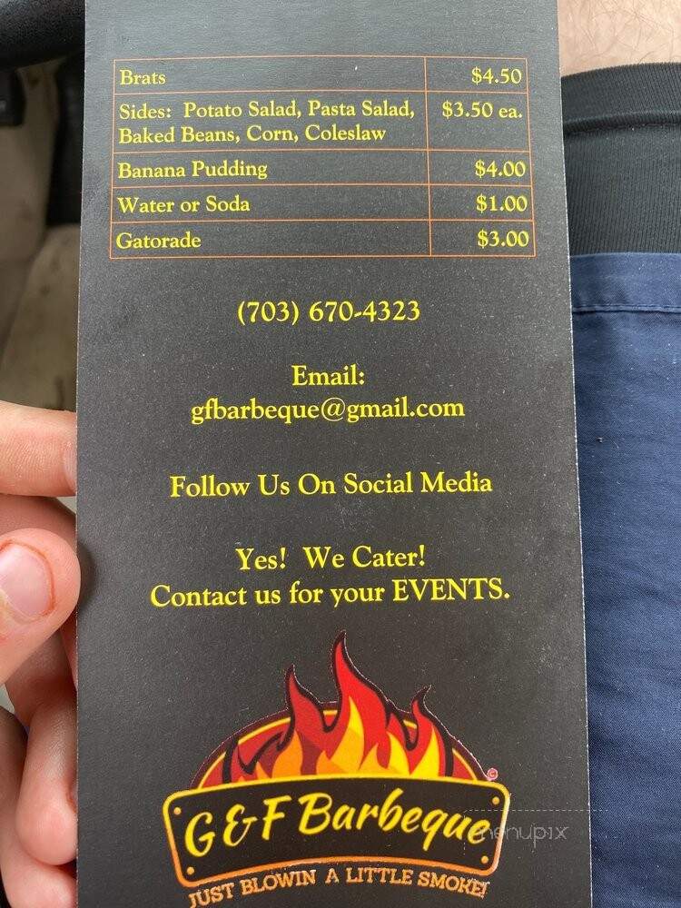 G & F Barbeque - Woodbridge, VA menu_pic