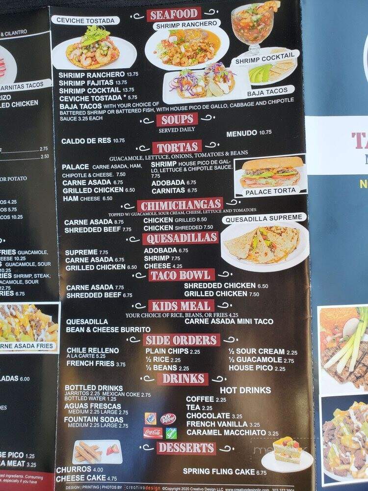 Taco Palace - Denver, CO menu_pic