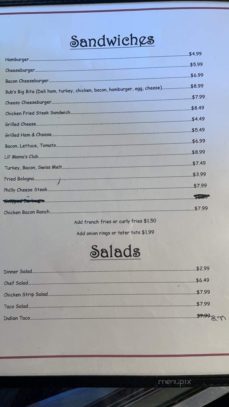 Little Mama's Cafe - Cache, OK menu_pic
