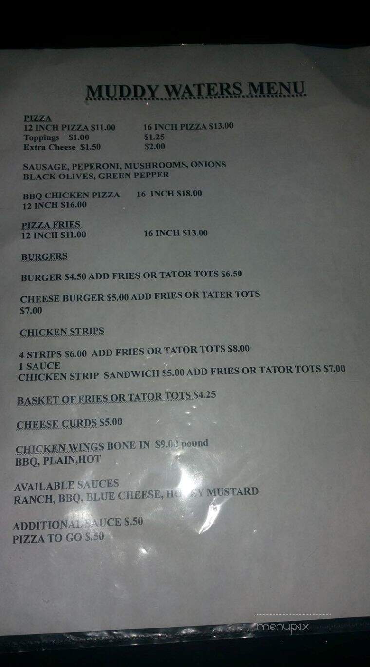 Muddy Waters - Shiocton, WI menu_pic