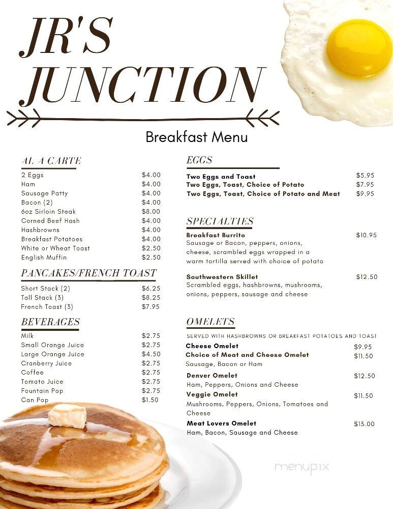 J R's Junction Incorporated - Brainerd, MN menu_pic