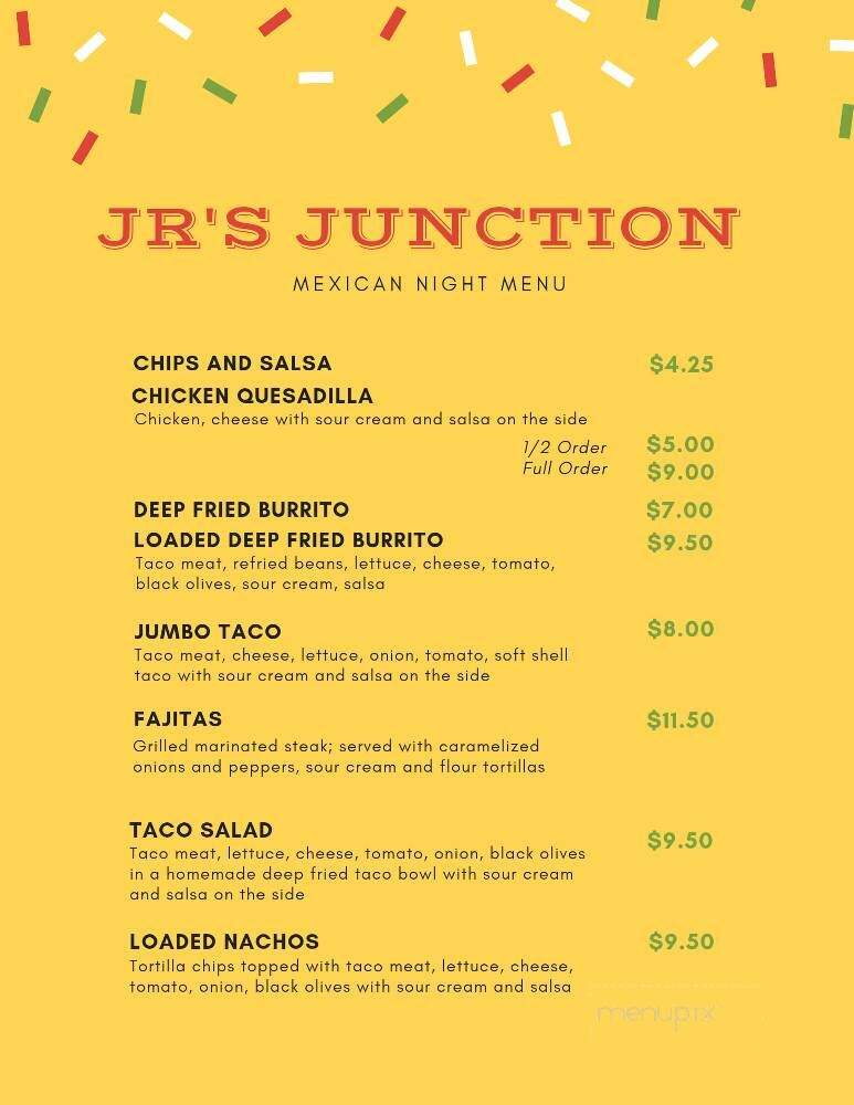 J R's Junction Incorporated - Brainerd, MN menu_pic