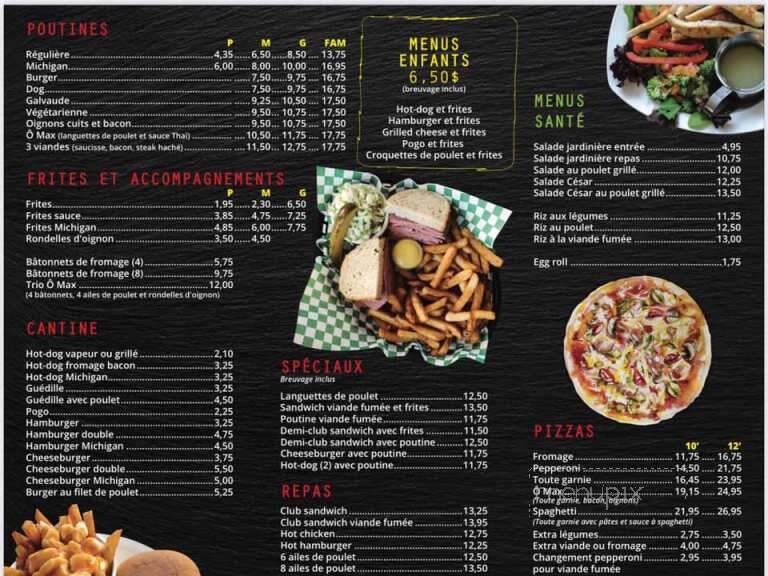 Cantine-O Max - Granby, QC menu_pic