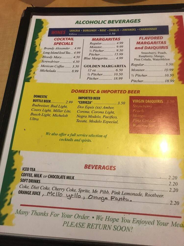 Los Jardines Restaurant - Robinson, IL menu_pic