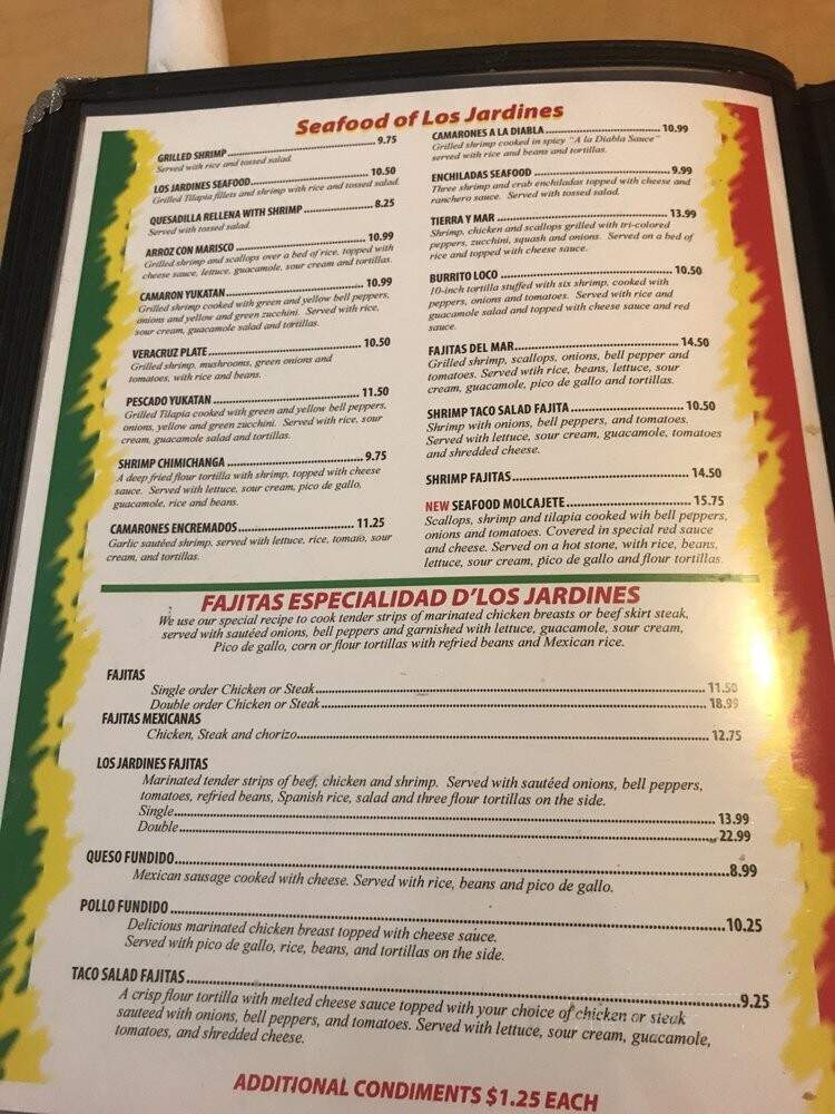 Los Jardines Restaurant - Robinson, IL menu_pic